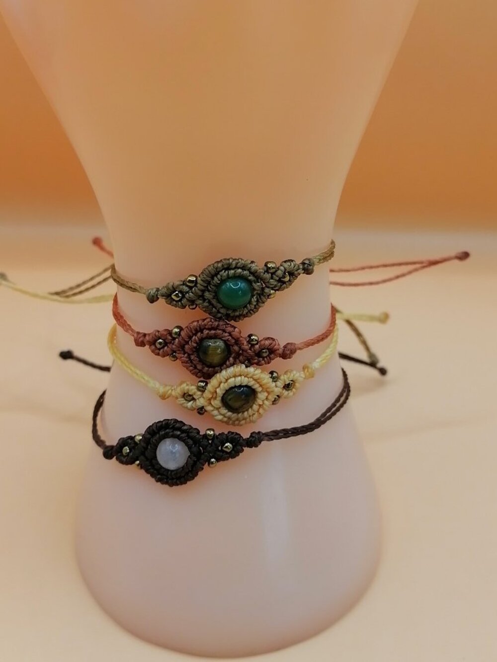 Spiritual Amulet Bracelet Macrame Natural Stone